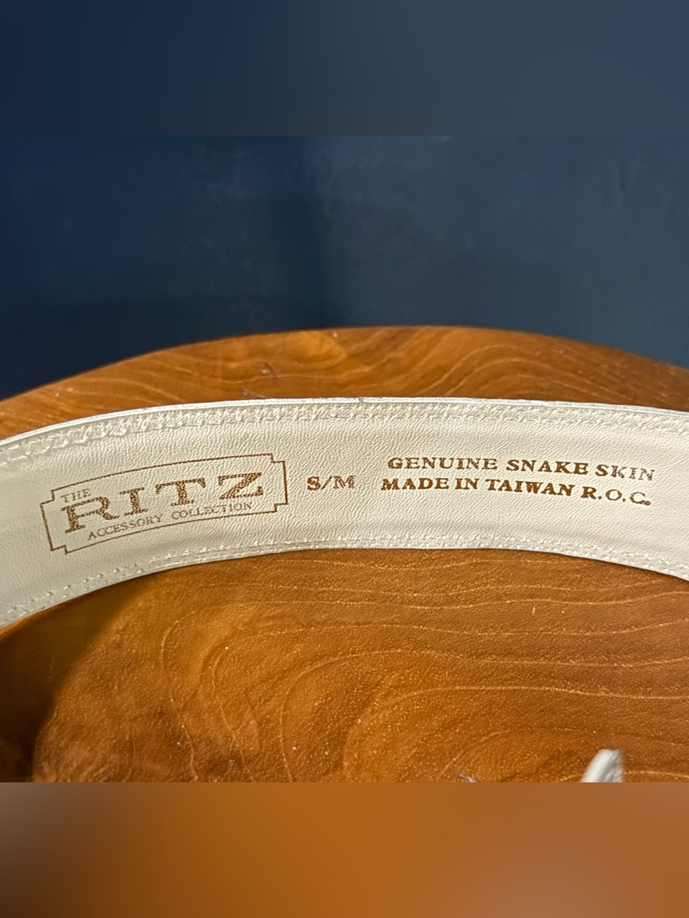 Vintage Metallic Silver Snakeskin Belt by The Ritz Accessory Collection - Picture 2 of 4